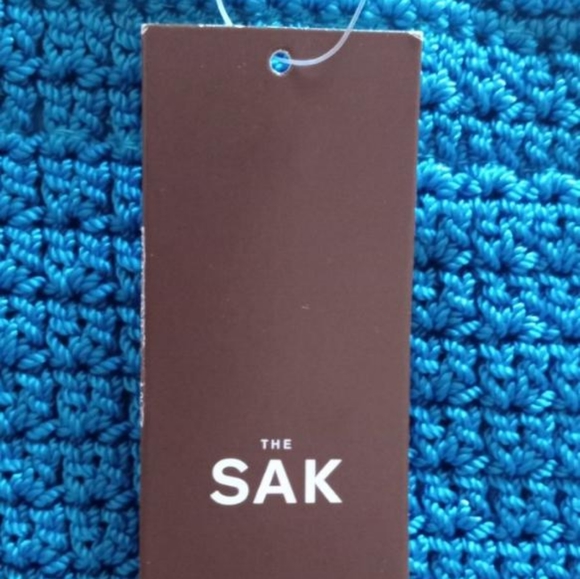 NWT The Sak Shoulder Bag/Handbag Purse Crocheted Turquoise Interior Zip Pocket - Picture 6 of 10